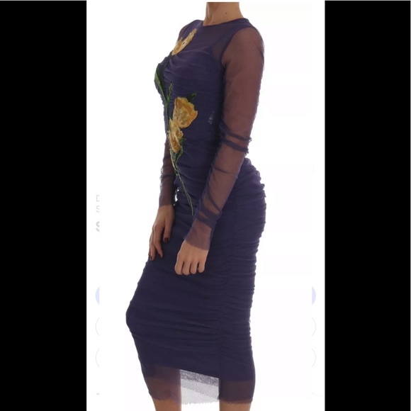COPY - Dolce & Gabbana Purple Floral Tulip Dress IT44 - Picture 3 of 6